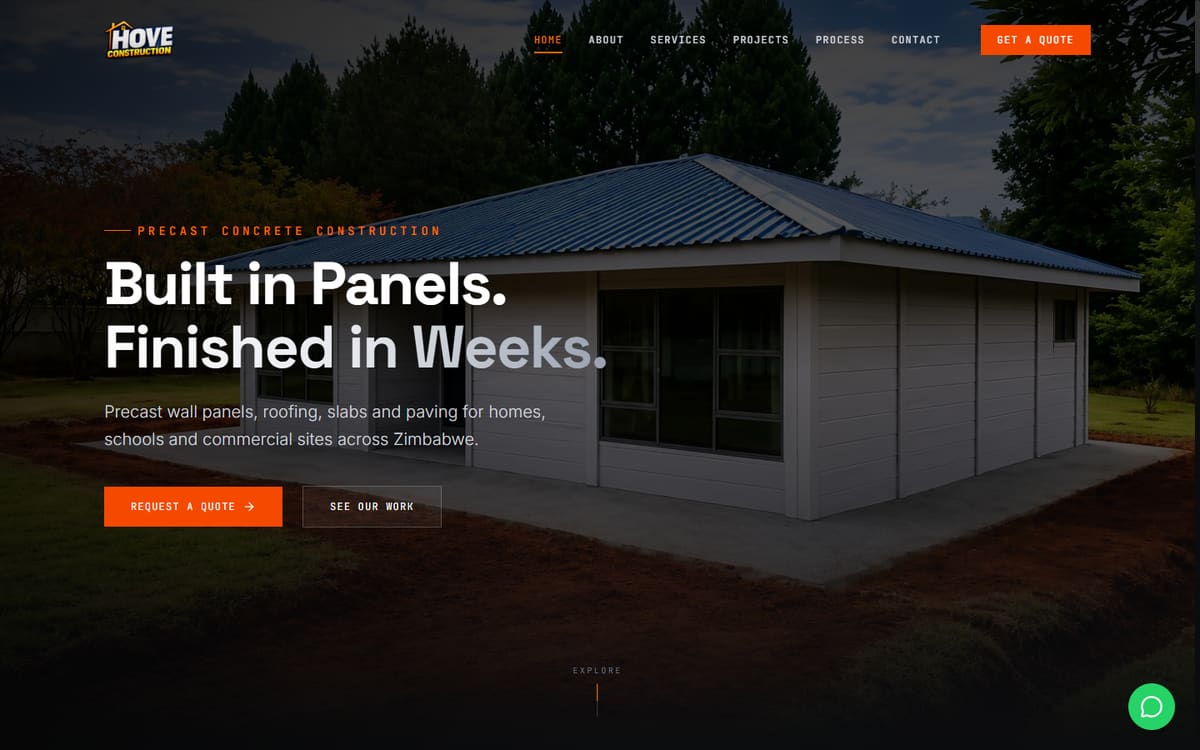 Hove Construction website